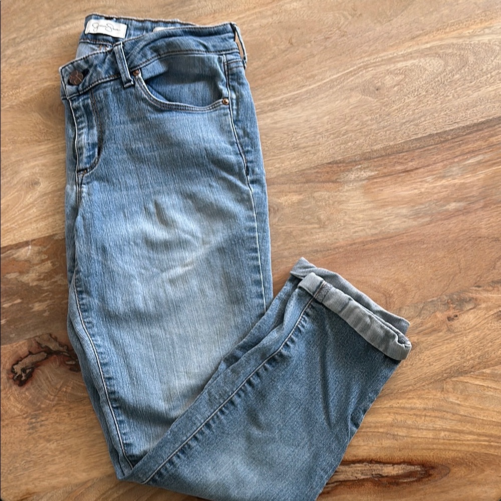 Jessica Simpson Blue Boyfriend Jeans with Vintage Wash